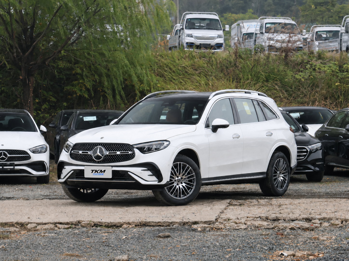 White Mercedes-Benz GLC front three-quarter view